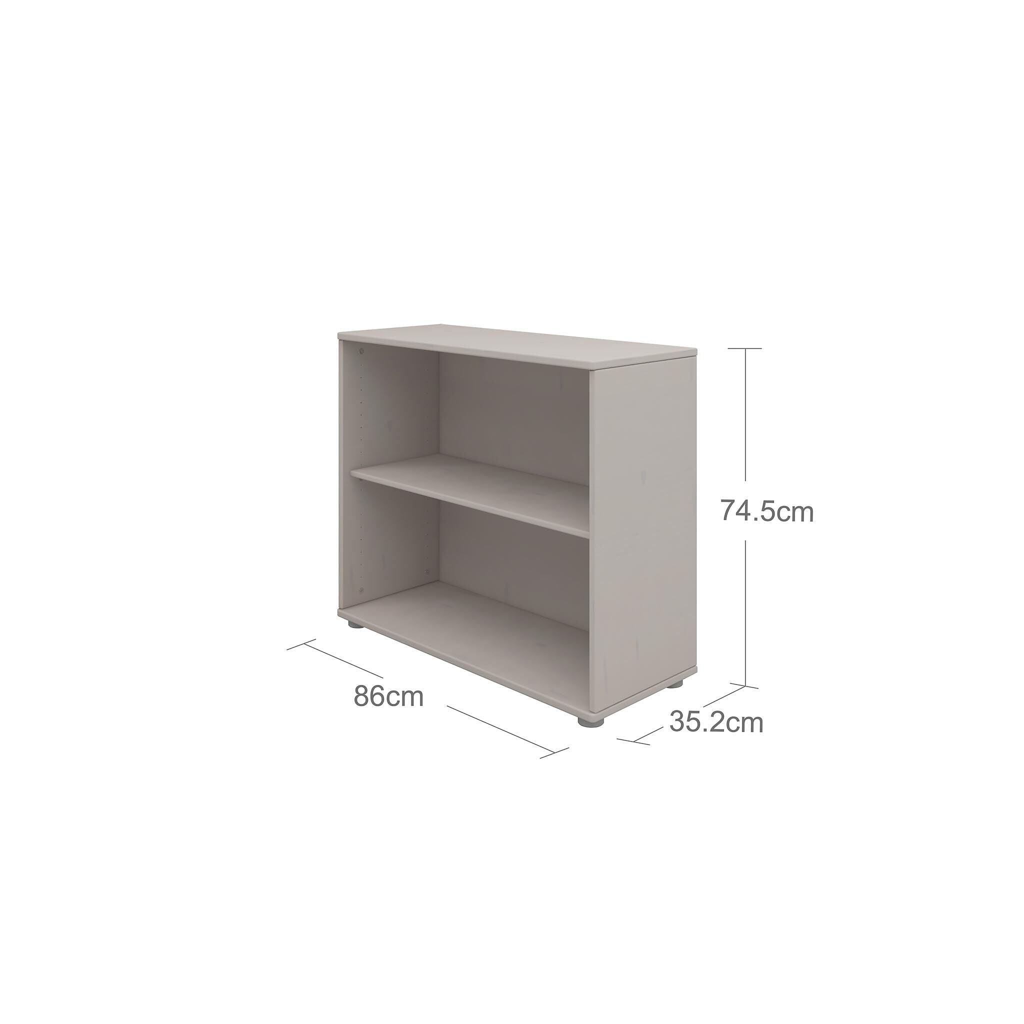 CLASSIC Regal 2 Fächer grau - Grau / B: 86.0 cm x T: 35.2 cm x H: 74.5 cm
