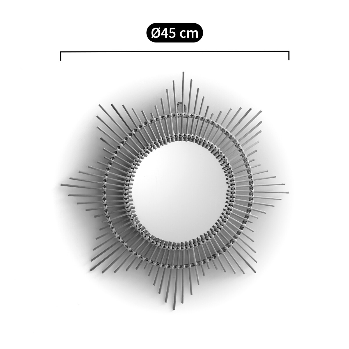 LA REDOUTE INTERIEURS<br>Espelho convexo de vime em forma de sol ø45 Nogu