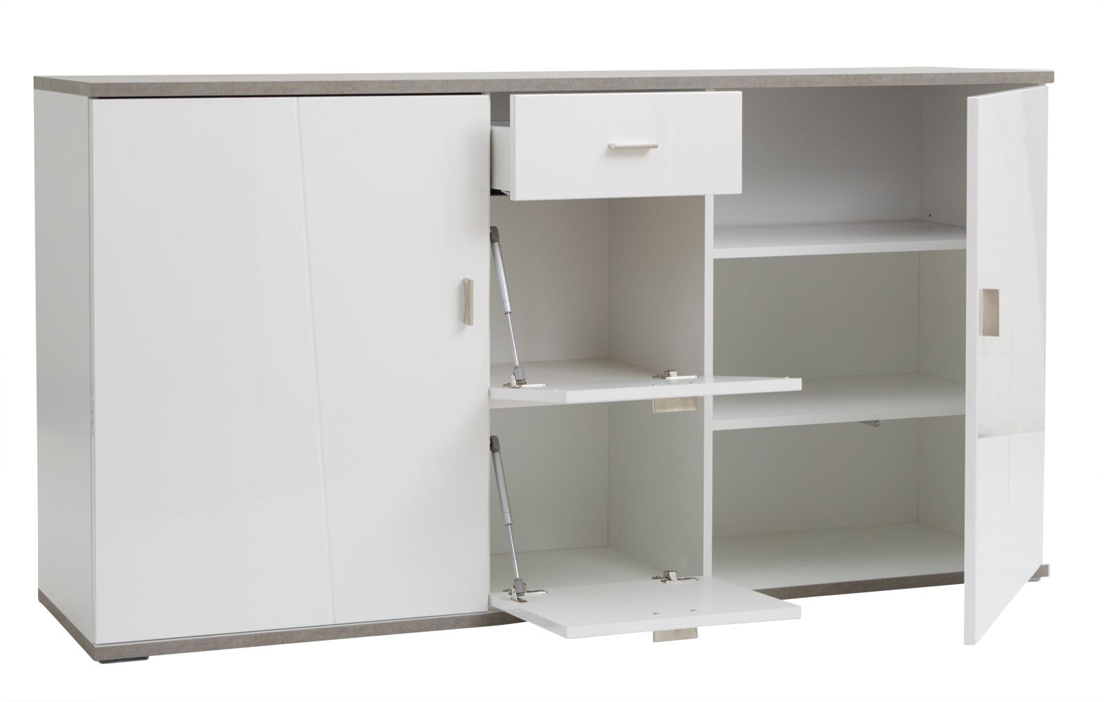 Sideboard MARIE 170 cm Holznachbildung weiß/grau