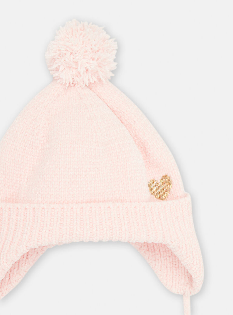 Chapka rose dragée pour bébé fille