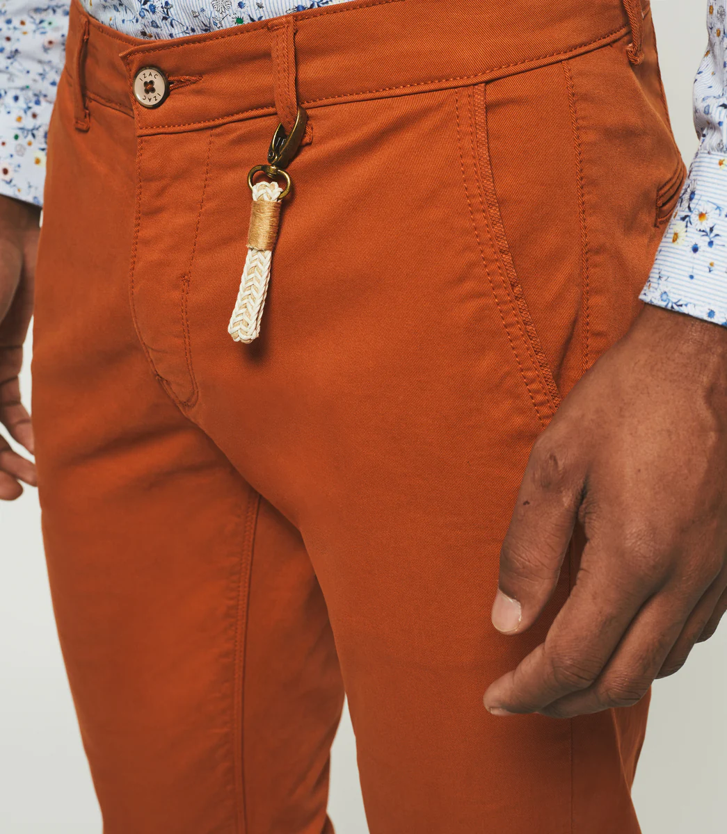 Pantalon casual slim orange 
