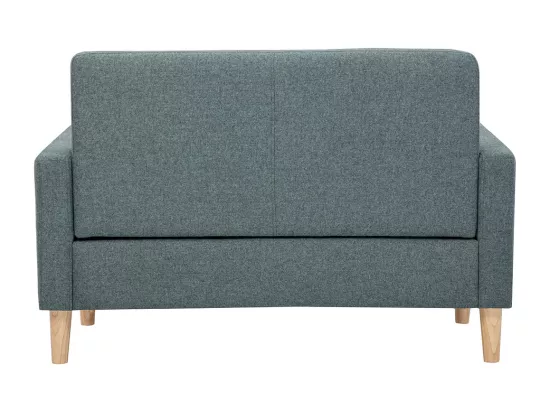Canapé scandinave 2 places en tissu vert de gris et bois clair MOON