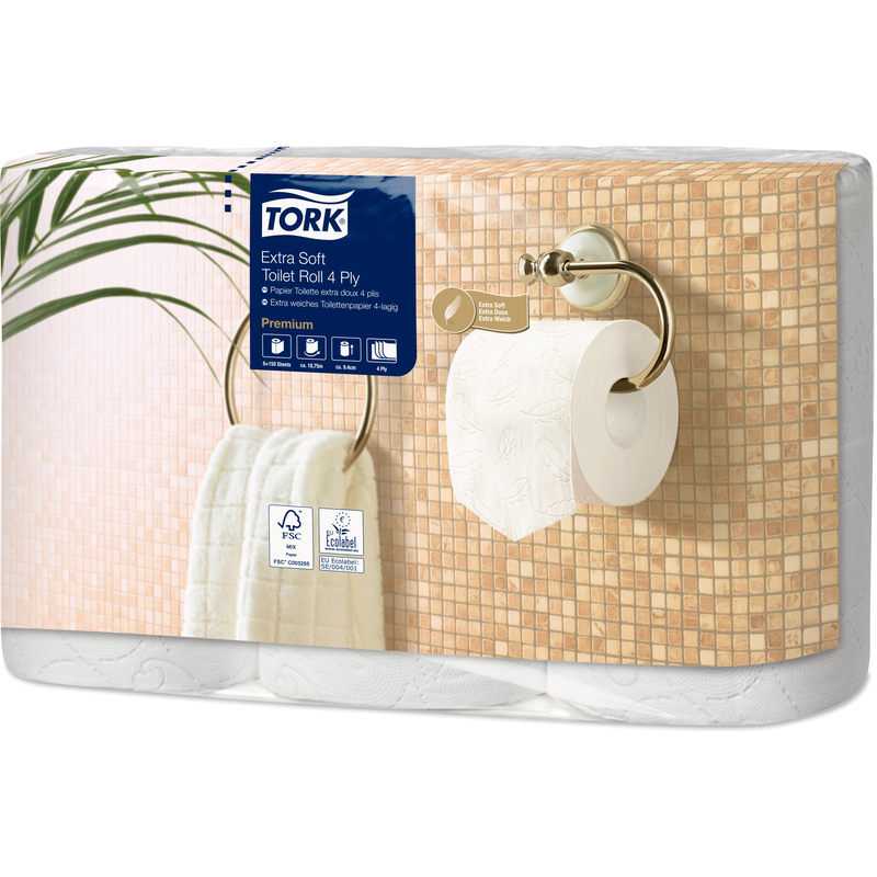 Tork Toilettenpapier Extra Soft Premium T4, 4-lagig, 6 Rollen