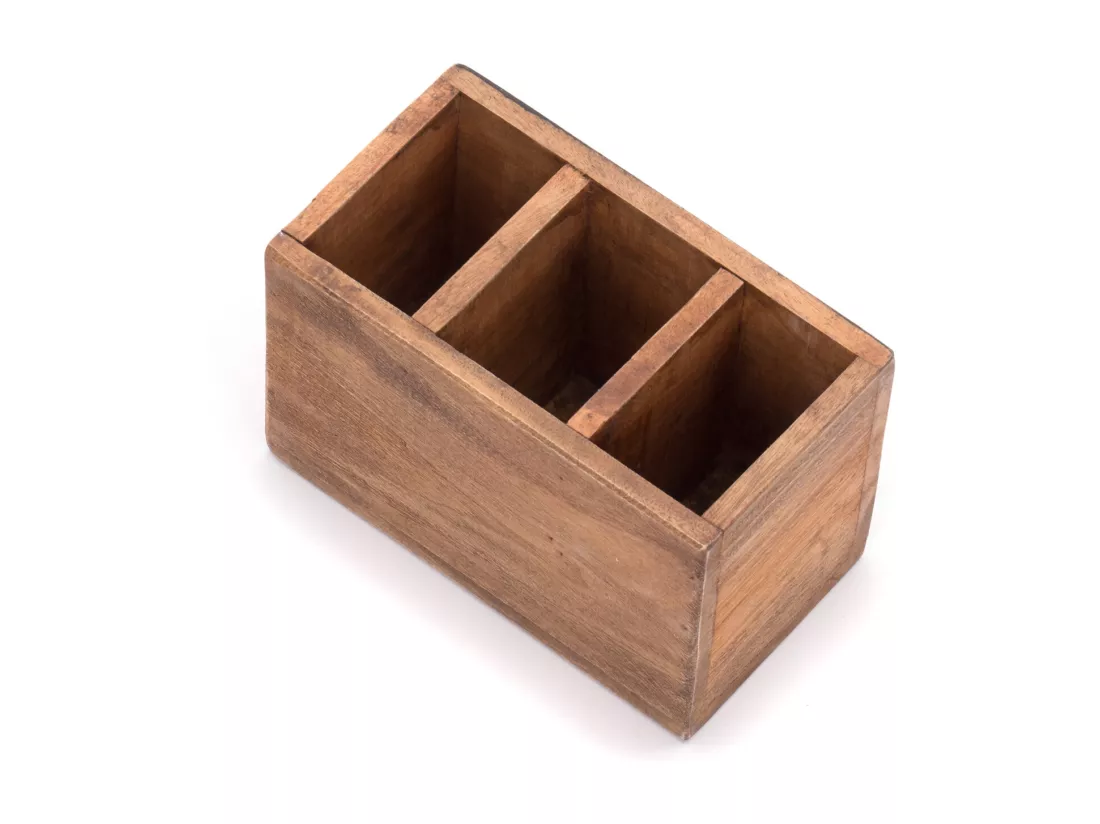 BOÎTE À STYLOS Organiser Bois de mahogany, avec tableau écrivable couleurs naturelles