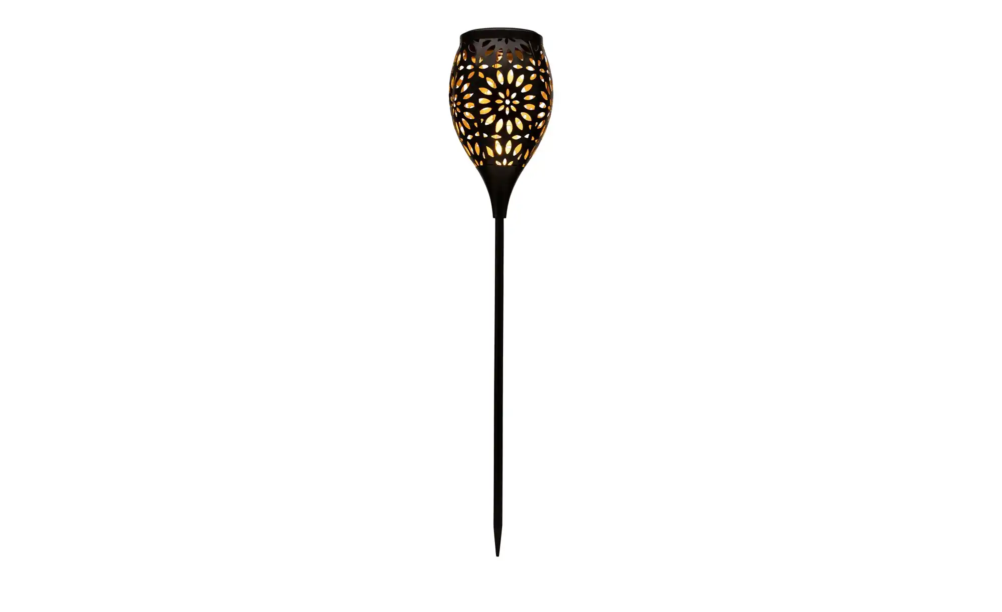 LED-Solar-Spieß schwarz/gold, Blume, `groß`