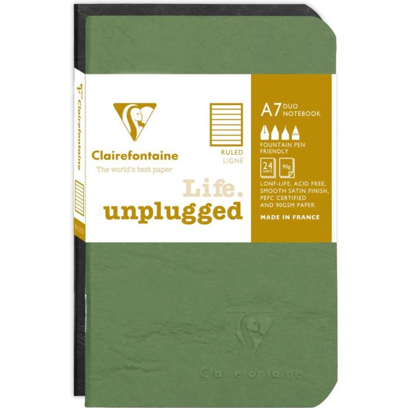 Set de 2 carnets piqûre Age Bag 7,5x12cm 48 pages ligné Couleurs assortis - Assortis