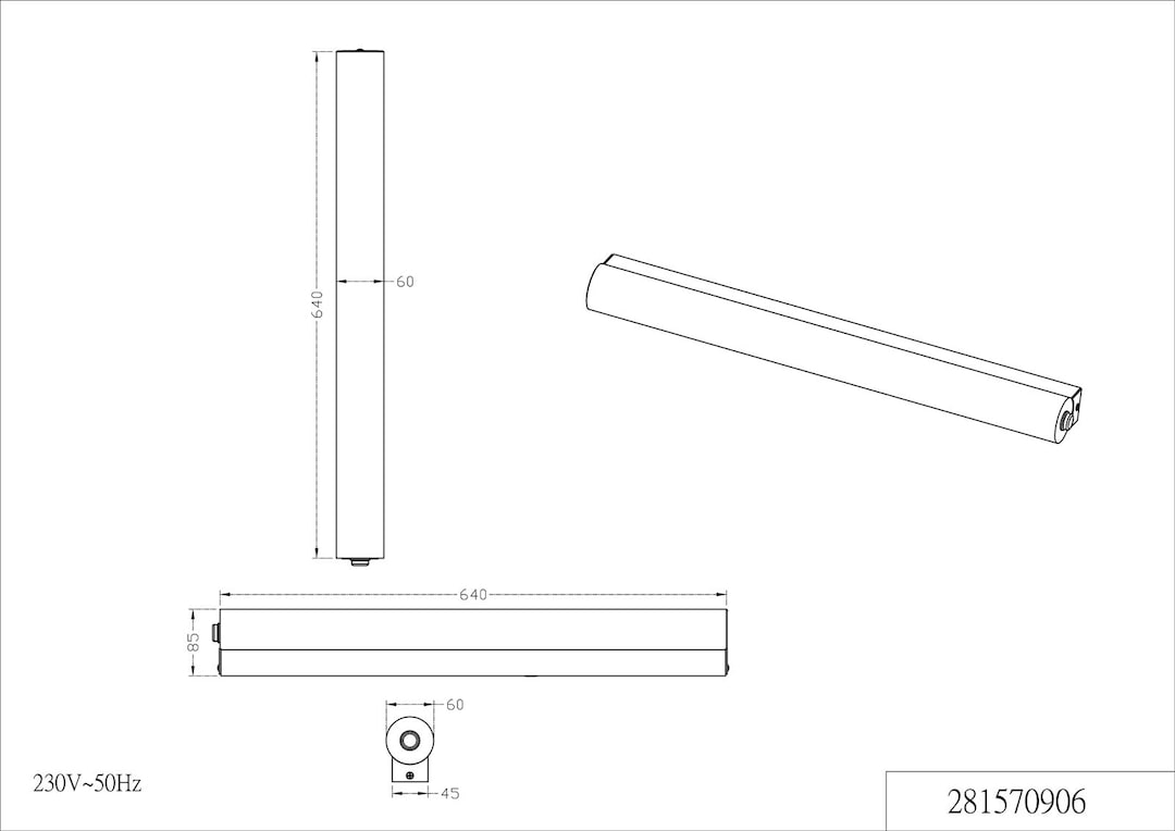 TRIO LED Spiegelleuchte KOLIAN 64 cm chromfarbig
