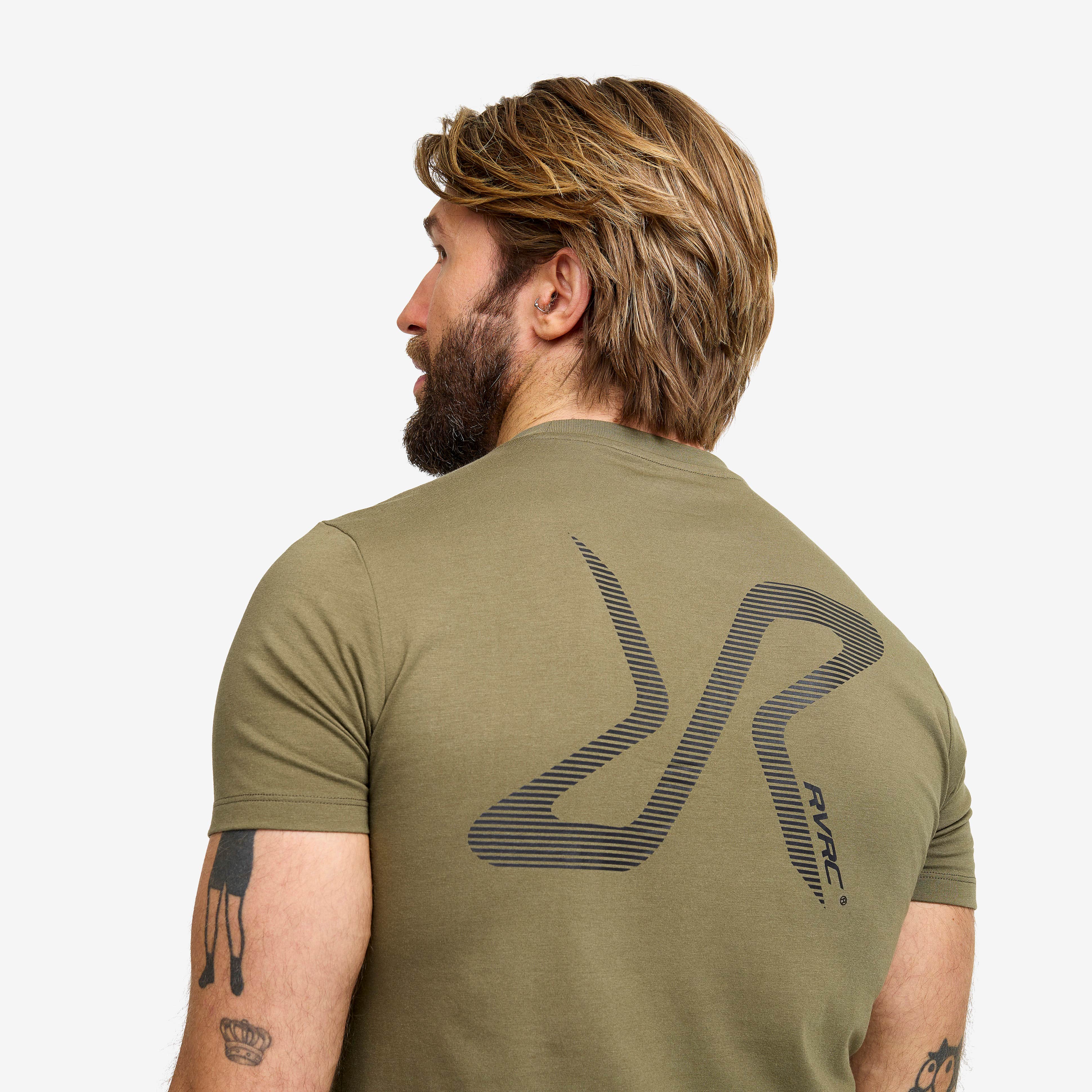 Easy Graphic Logo T-shirt Slim Fit Herre Burnt Olive
