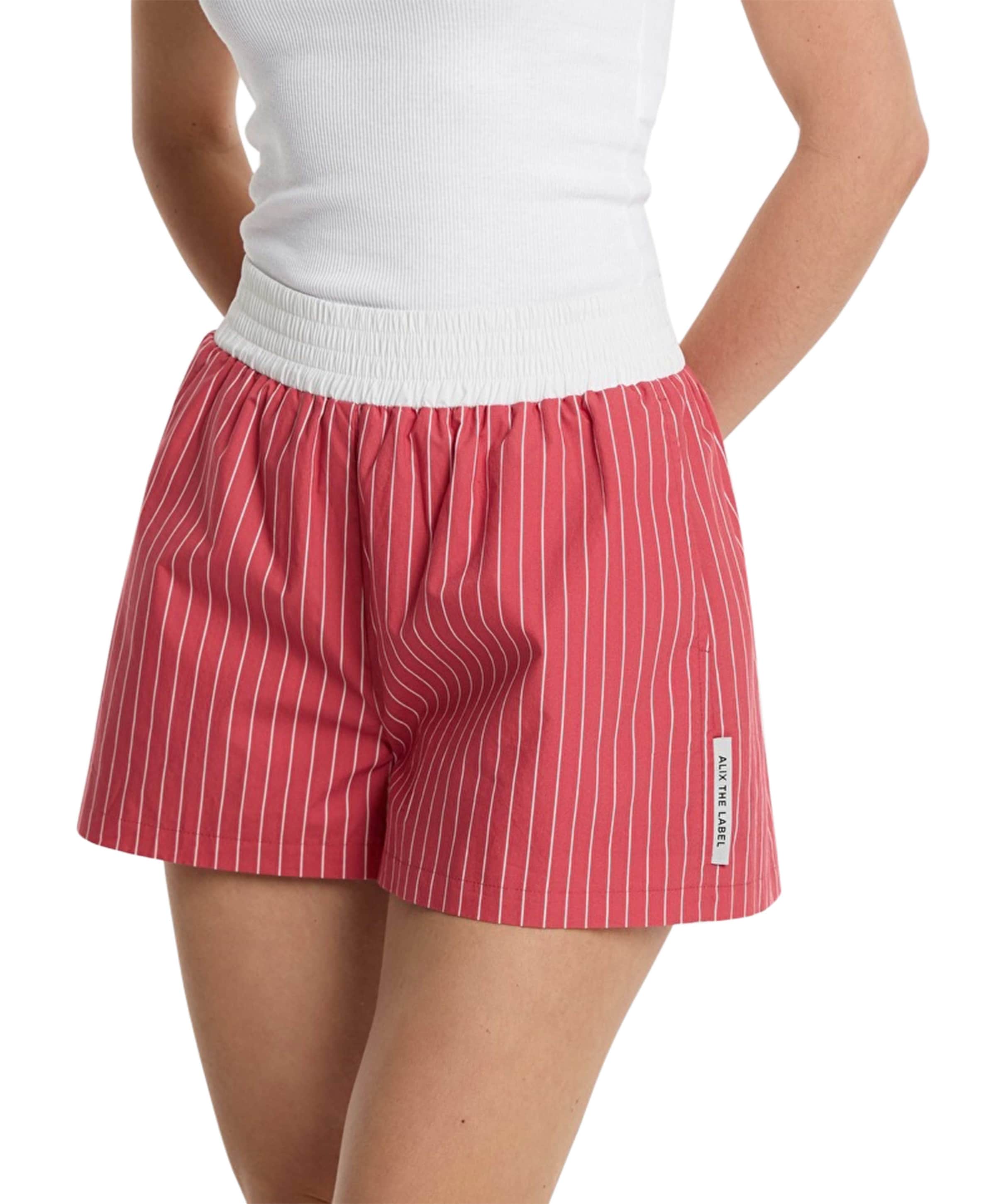 Alix The Label STRIPED dames korte broek rood