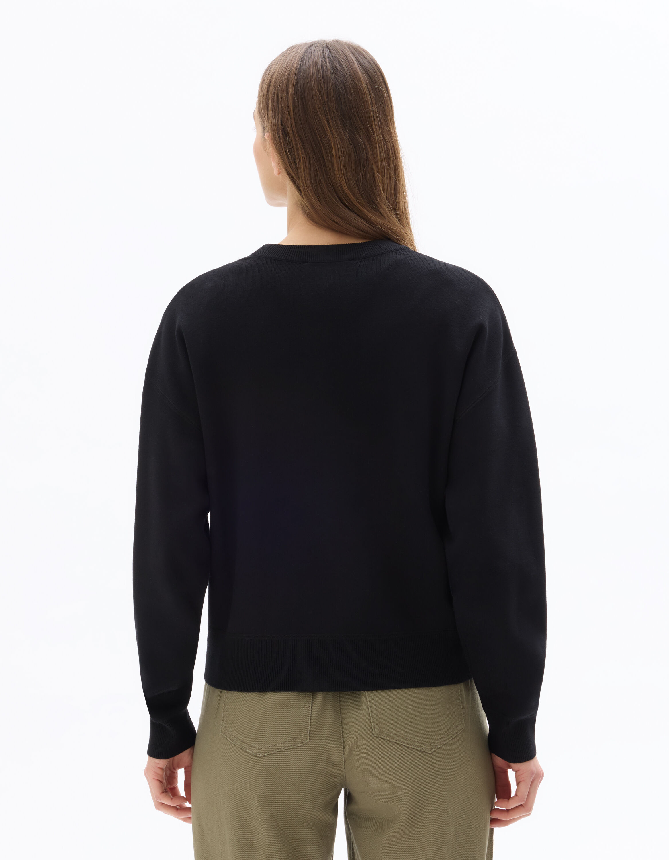 Pull ample en maille compacte - noir