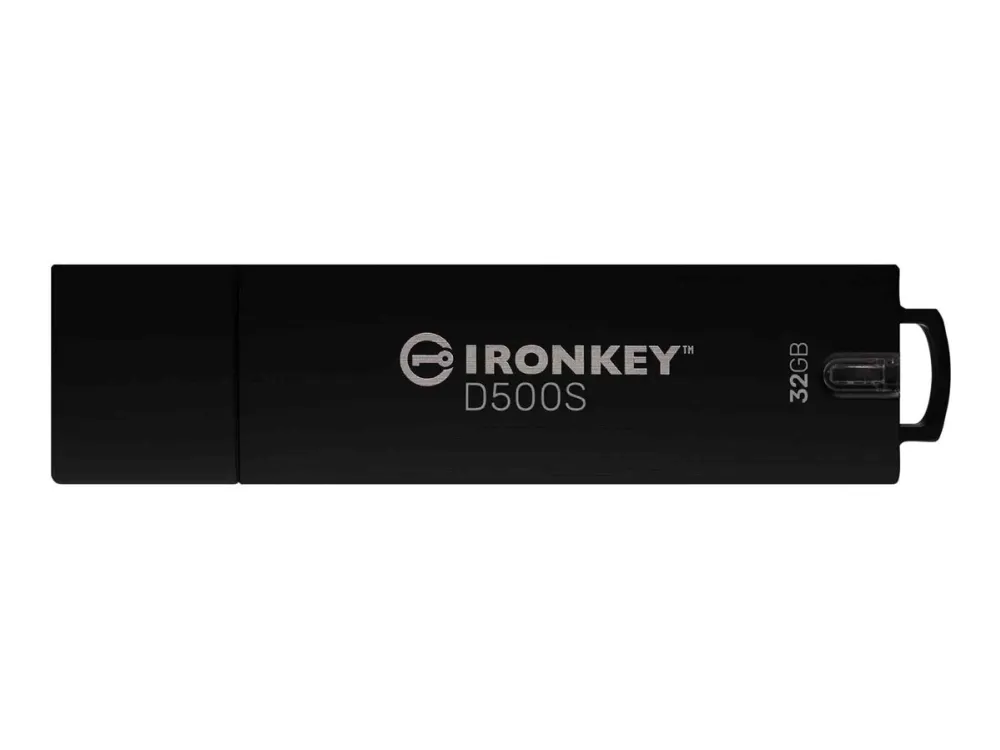 Kingston IronKey D500S - USB flashdrive - krypteret - FIPS 140-3 Level 3 - 32 GB - USB 3.2 Gen 1 - TAA-kompatibel