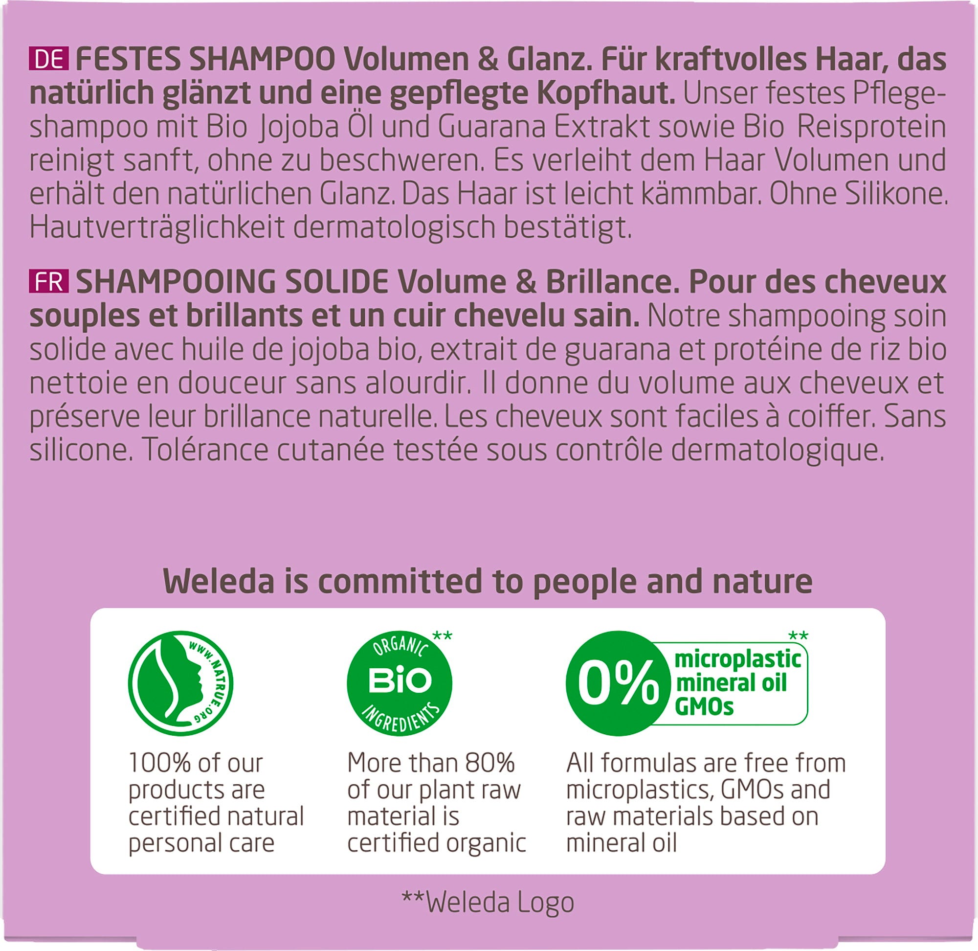 Weleda  Festes Shampoo Volumen & Glanz, 50 g