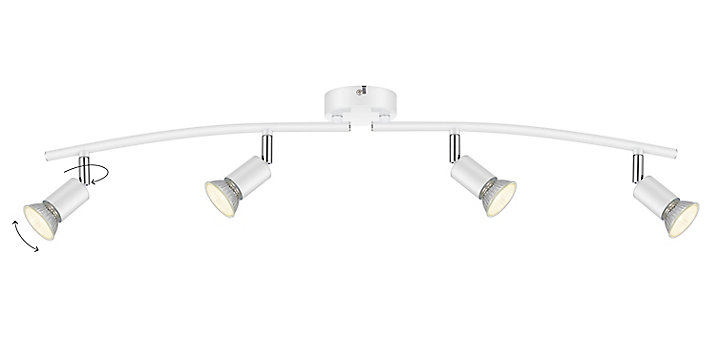 Réglette spot 4 lumières GU10 7W Sasha blanc L.78 x L.9 x H.14.5 cm