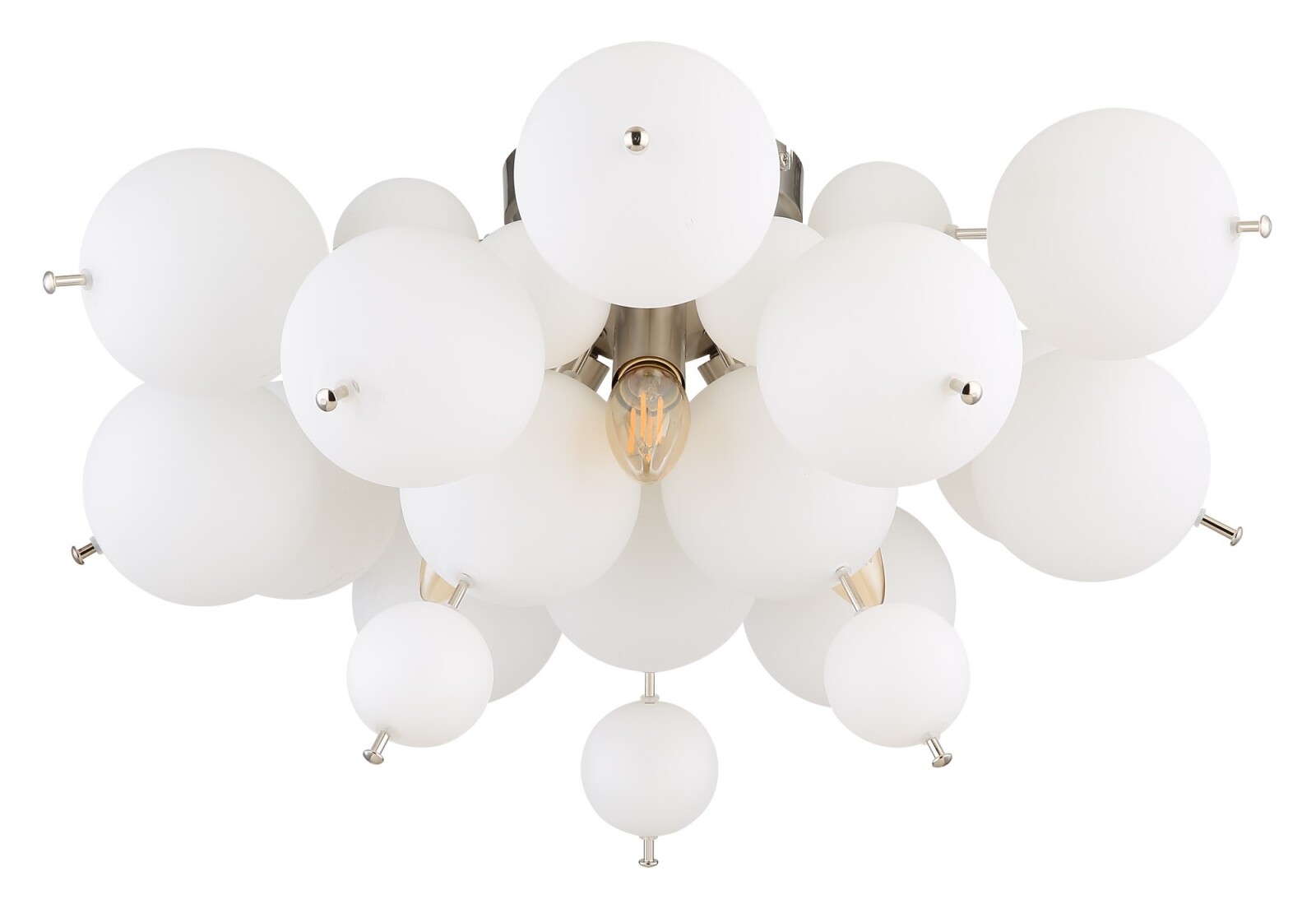 Deckenleuchte - opal - Nickel matt - 120 cm