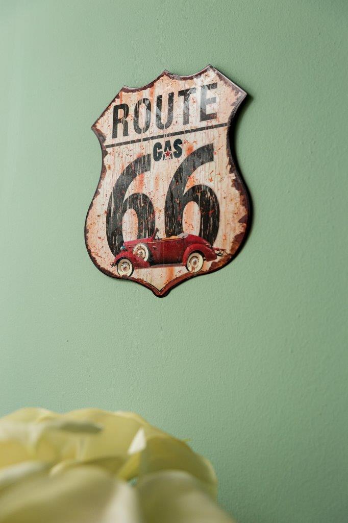 Metallschild - Route 66 Gas - 34x30 cm