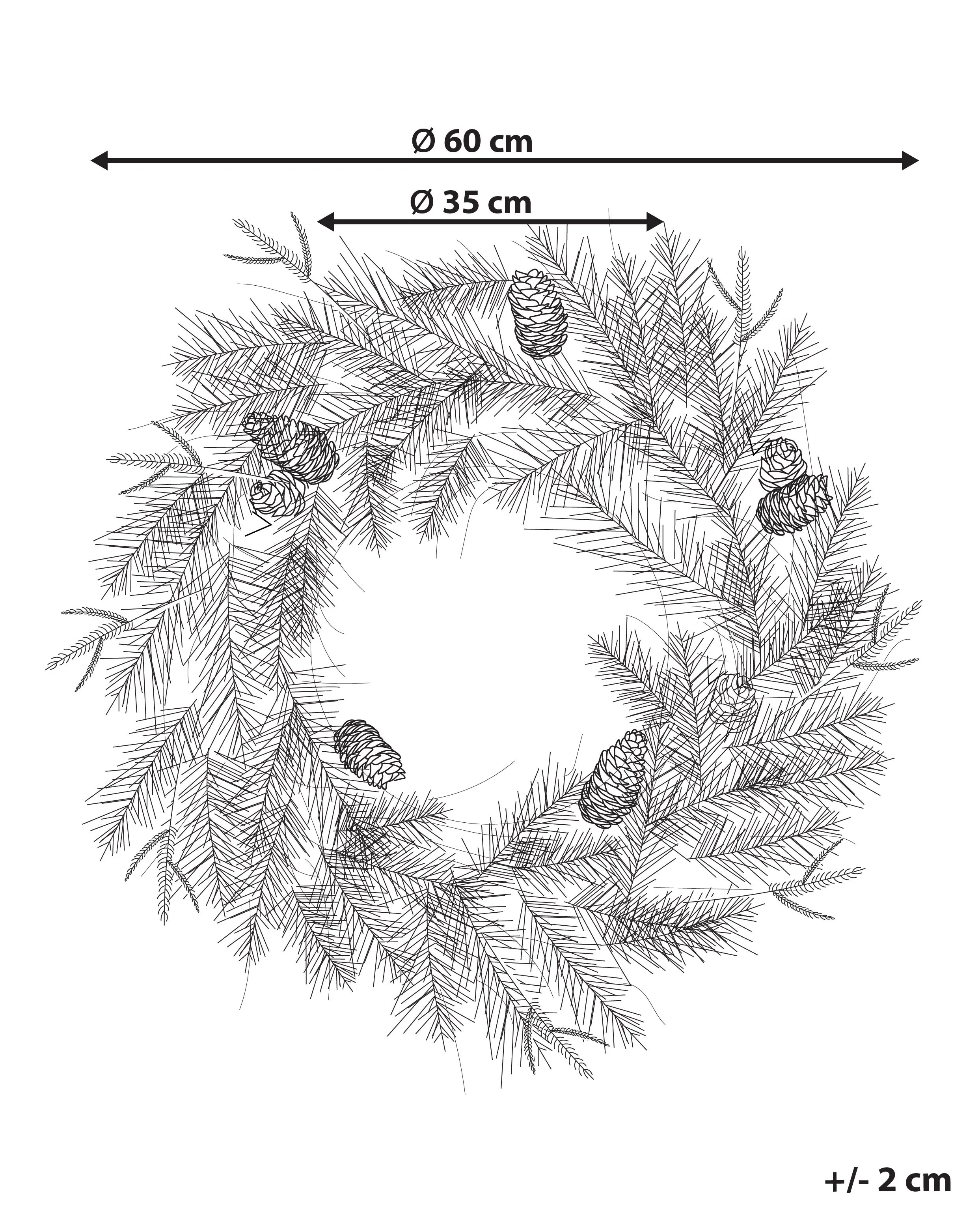 Kerstkrans LED KAMERUN Groen 60 cm