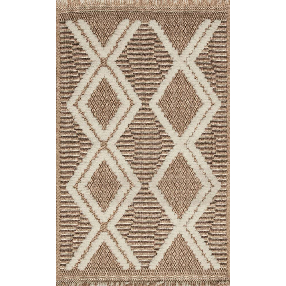 Tapis intérieur extérieur aspect jute marron tulum 9048 290 x 200 cm
