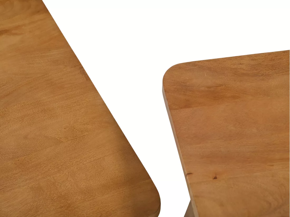 Tables basses gigognes en bois d'acacia - Naturel clair - ISLANA