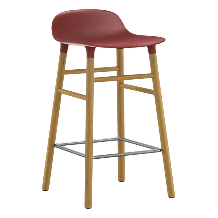 Normann Copenhagen Tabouret Form en chêne | Rouge