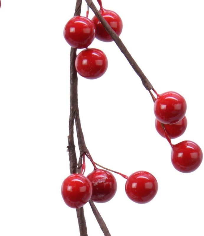 Decoris - Guirlande met Bessen - Rood - 130 cm - Kunststof