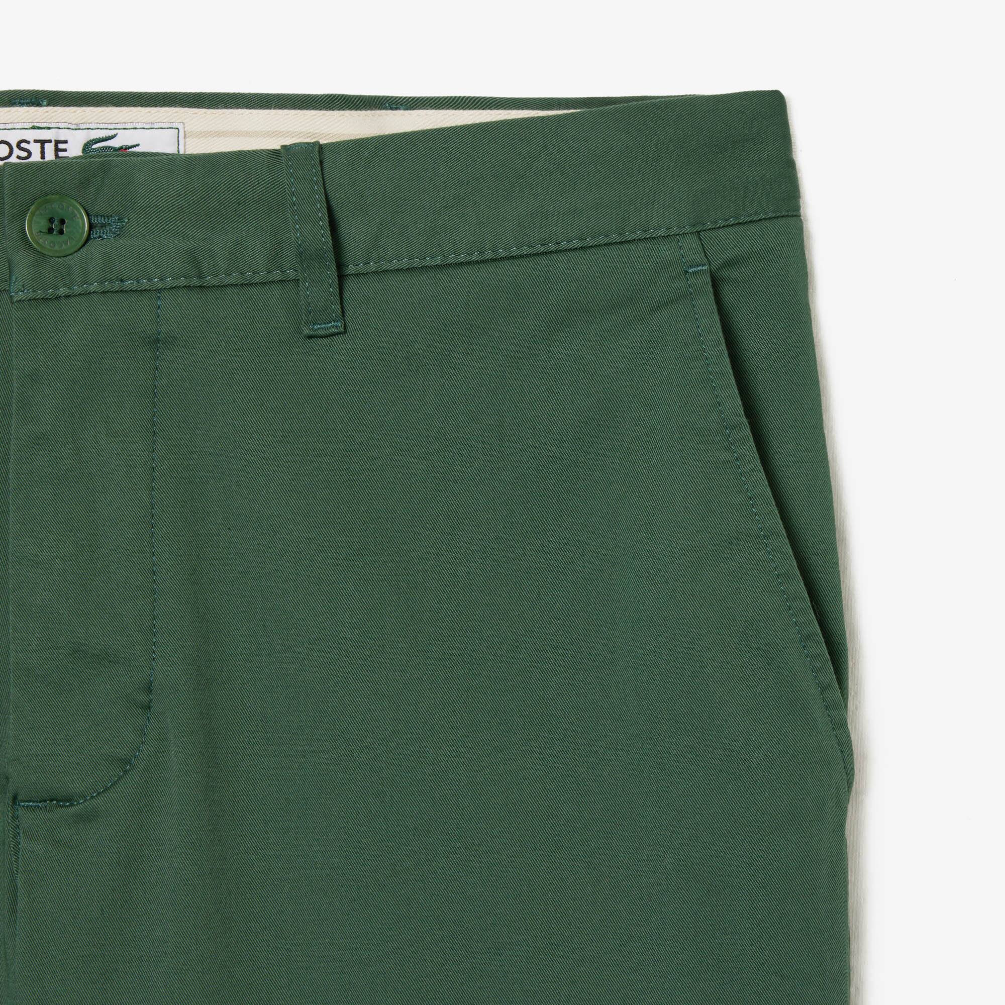 Bermuda slim fit uni en coton stretch Shorts - Vert - Lacoste - Homme
