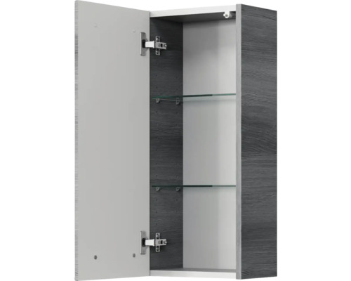 Pelipal Kumba badkamermeubelset (B x H x D): 107 x 200 x 50 cm, grafiet getextureerde fronten, 5-delige set inclusief mineraal gegoten wastafel, badmeubel en wandkast (99.770126194)