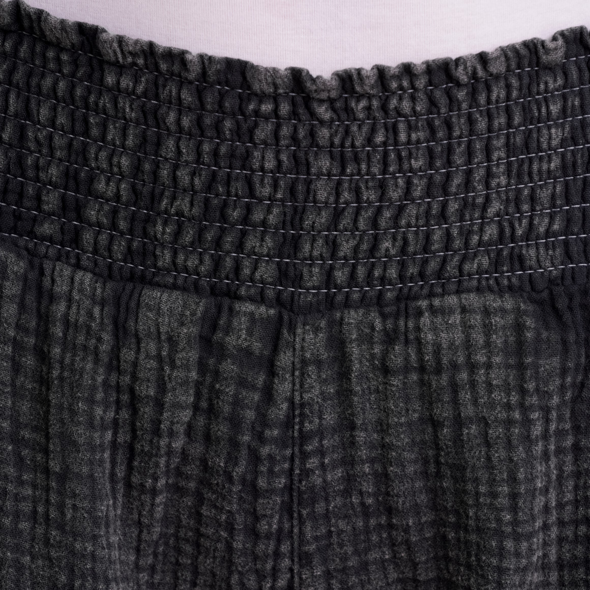 Gina Damen Musselin-Hose mit Elastikbund dunkelgrau
