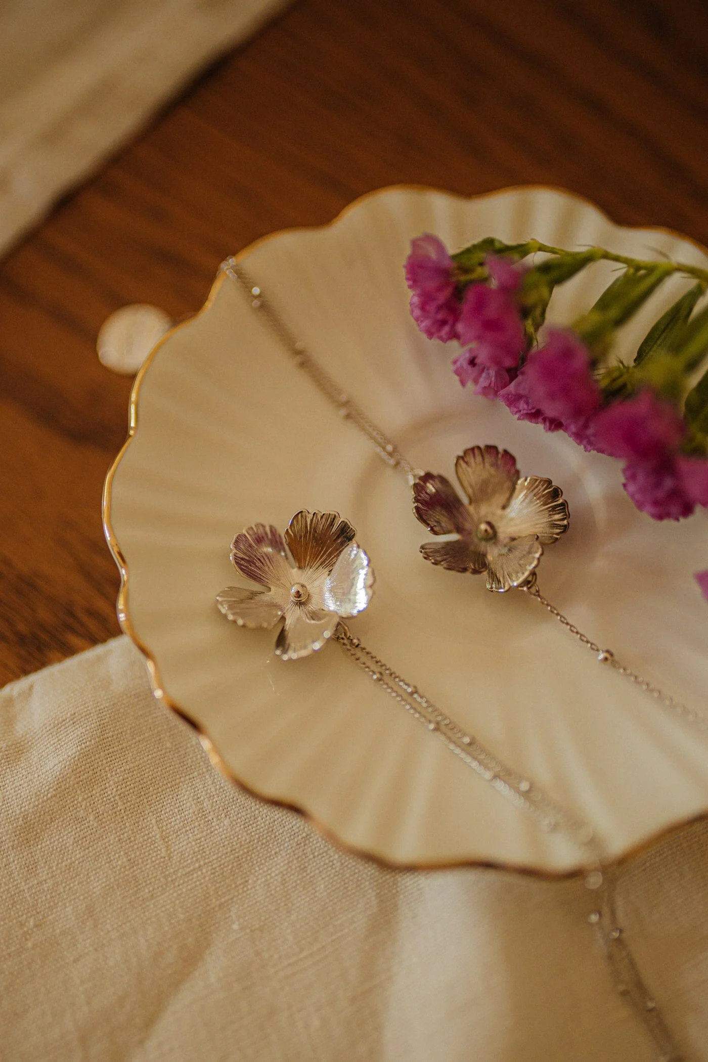 ORPHÉE - Collier fleur plaqué argent | Argent