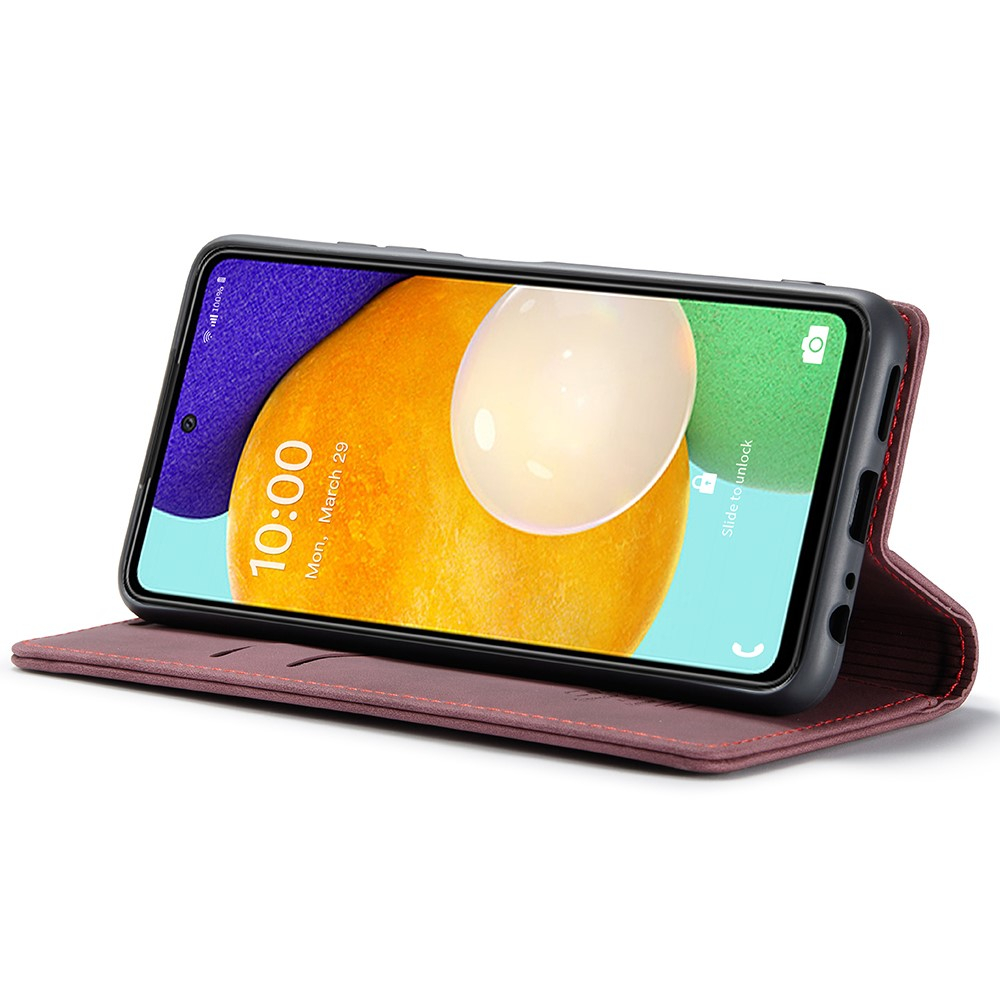 Samsung Galaxy A53 5G Leder Tasche Flip Wallet Etui mit Kartenfächern - Dunkelrot