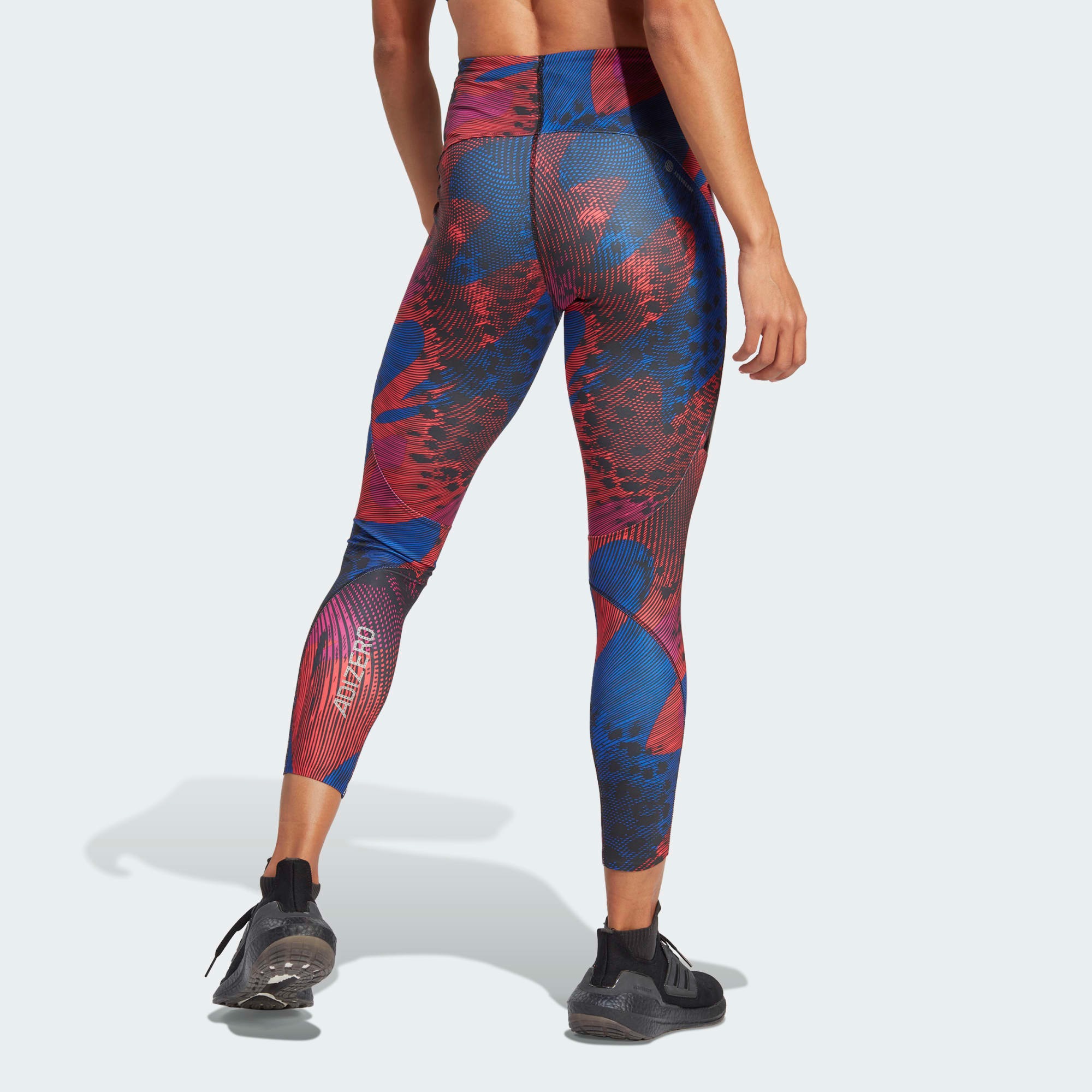 Adizero Running Allover Print Leggings Dame Black/Bright Red