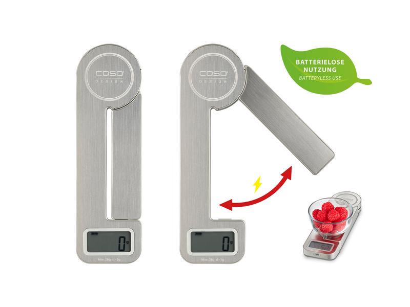Caso Küchenwaage Kitchen Ecostyle, Silber Digitale Waage mit Tara Funktion