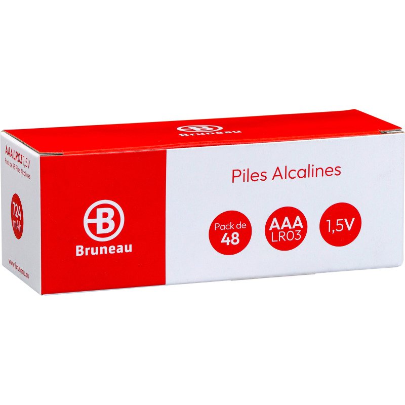Bruneau - Pack de 48 piles Alcalines AAA/LR03 - 1,5