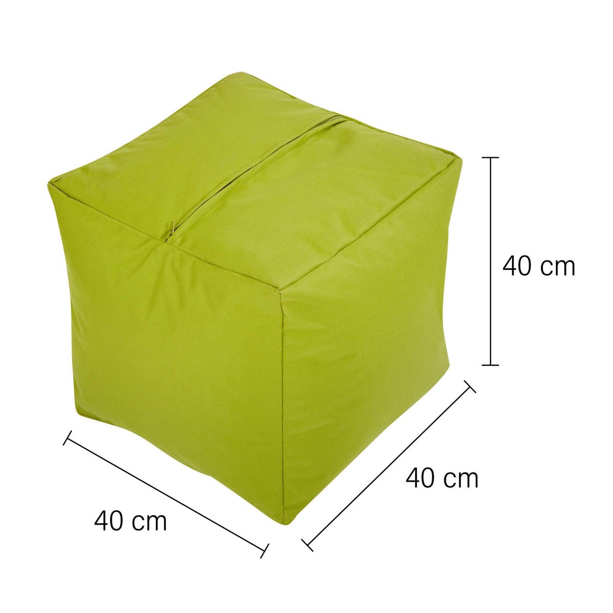 Groene Bean Zitzak Kruk 40x40x40cm met EPS-korrelvulling - Voetenbank Voetkussen Zitpoef voor Zitzakken - Vloerkussen voor Kinderen en Volwassenen - Voetsteun Zitkussen Zitkruk Groen