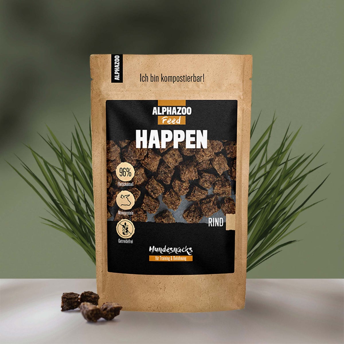 ALPHAZOO Beef Bites 200g voor honden | Grote hondensnacks | Natuurlijk en graanvrij