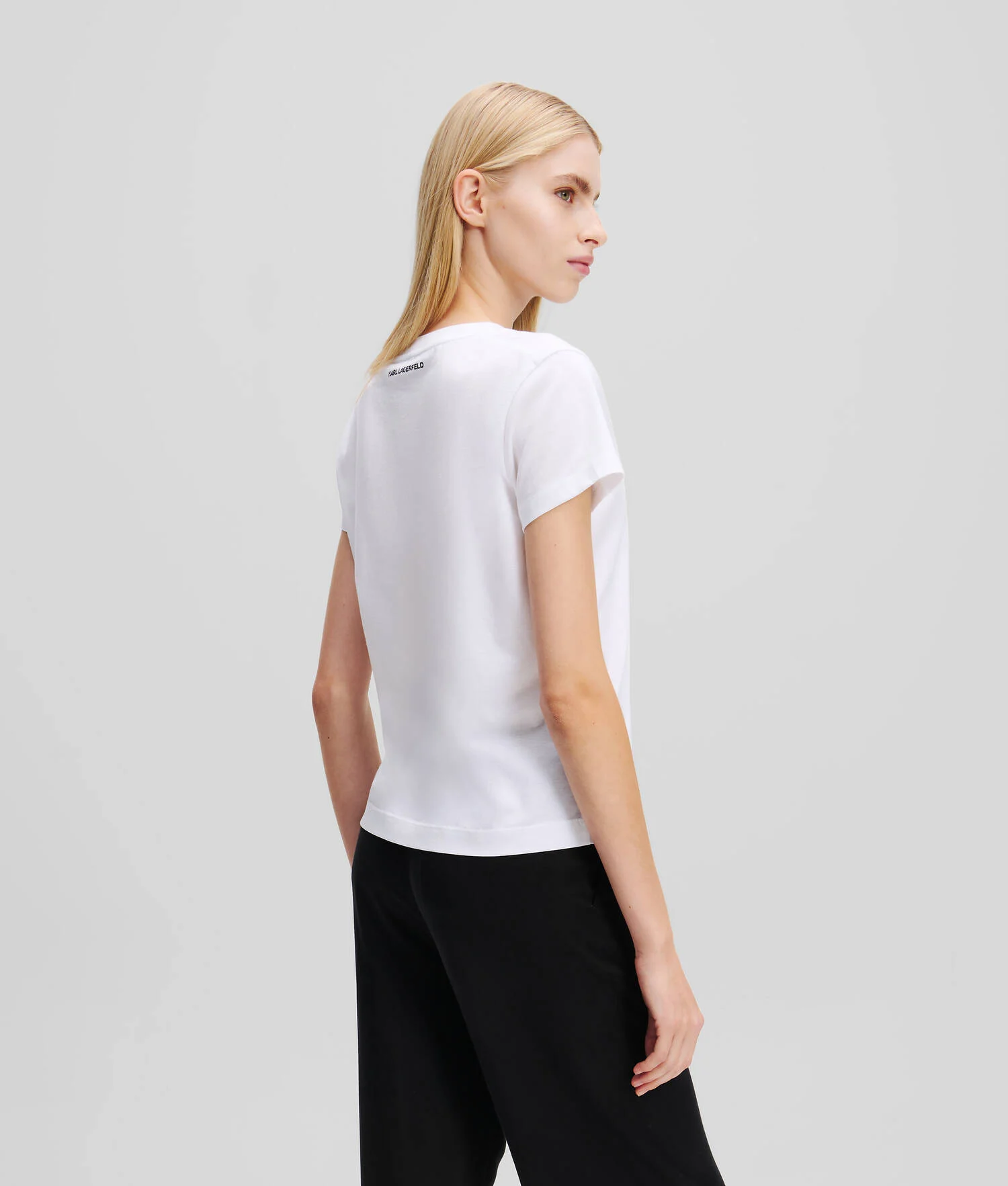 T-SHIRT À COL EN V K/HEART - Blanc