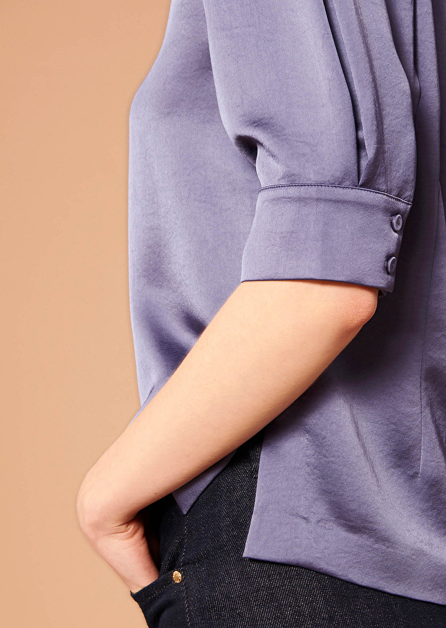 Top Teobleu en satin