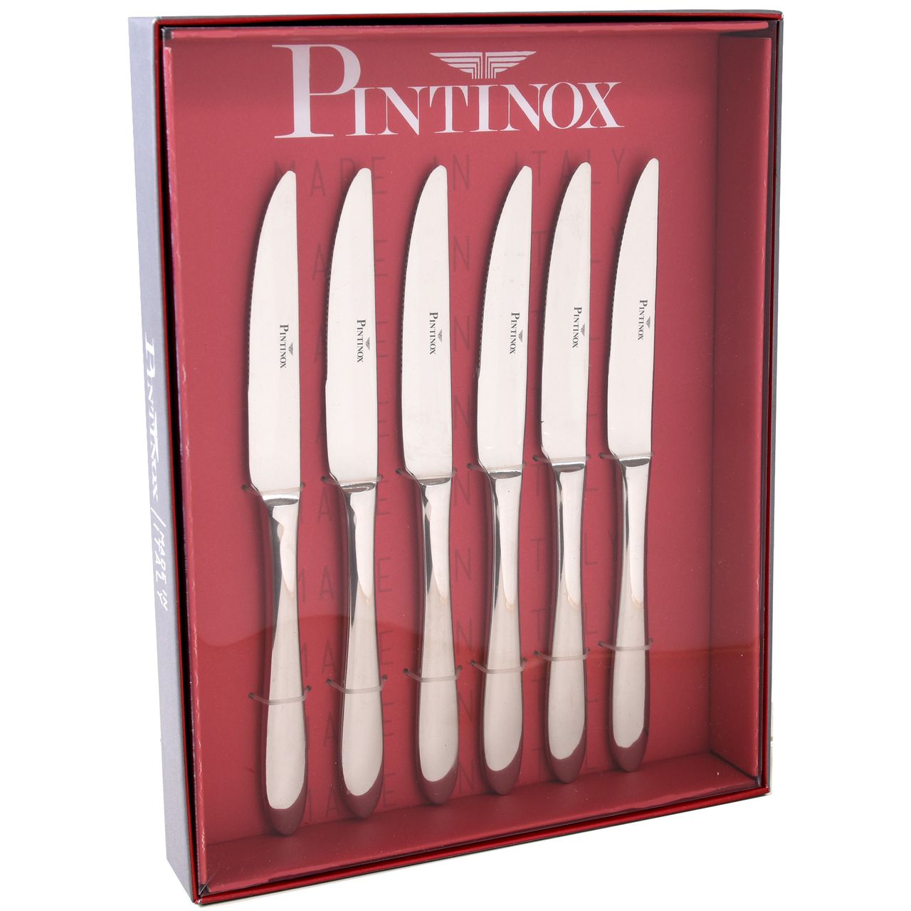 PINTINOX Steakmesser geschmiedet Wellenschliff Edelstahl 18/10Ritz 6 tlg.