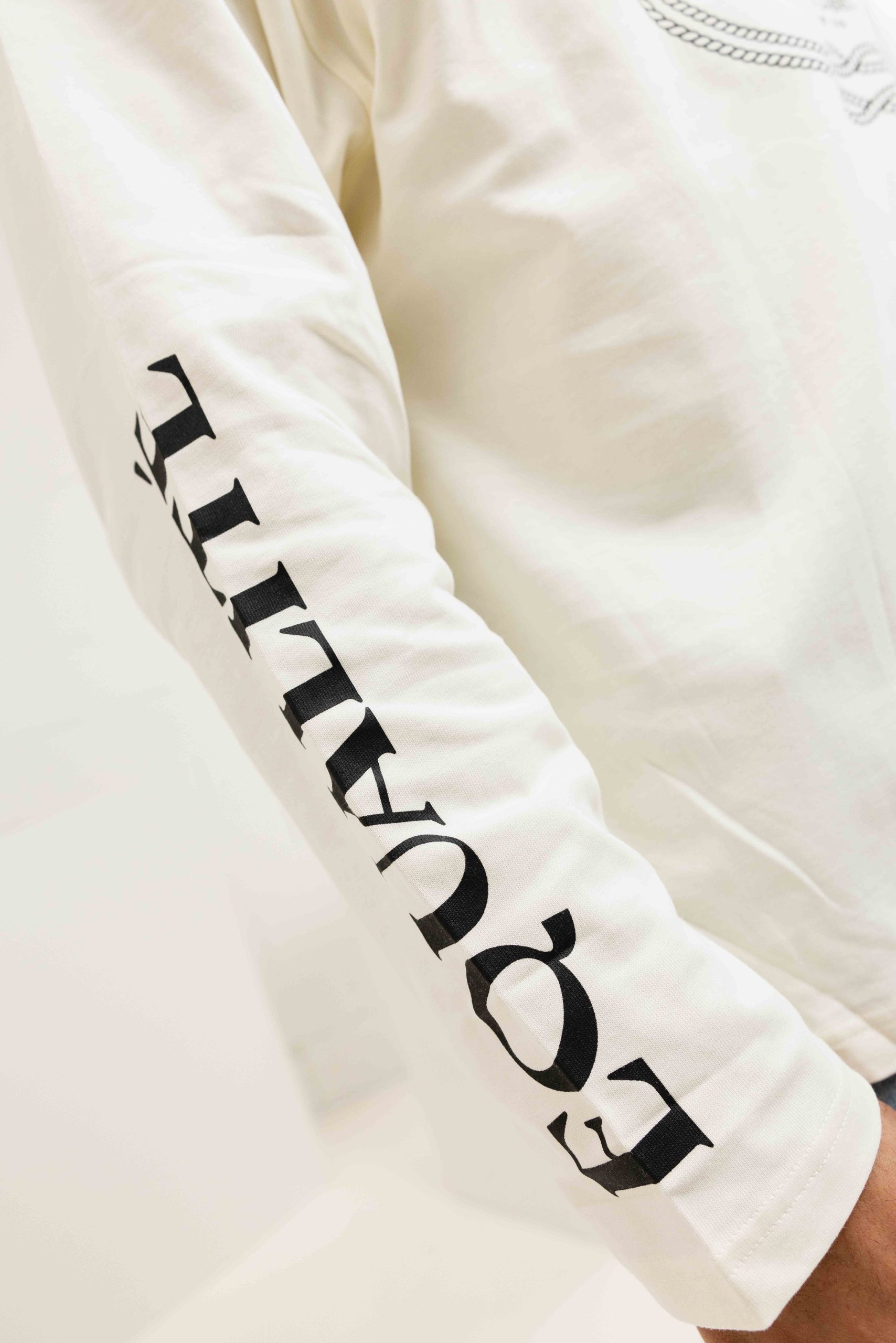 Equalité Bouquet Longsleeve T-Shirt Heren Gebroken Wit