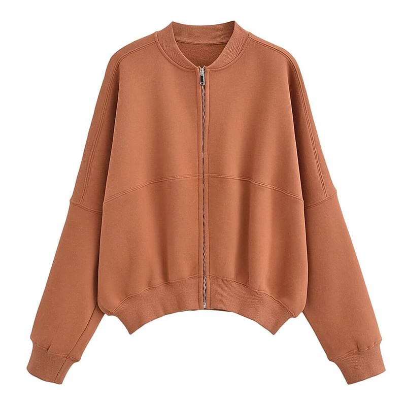 SugaYuja - Jas met rits / Broek met hoge taille en wijde pijpen