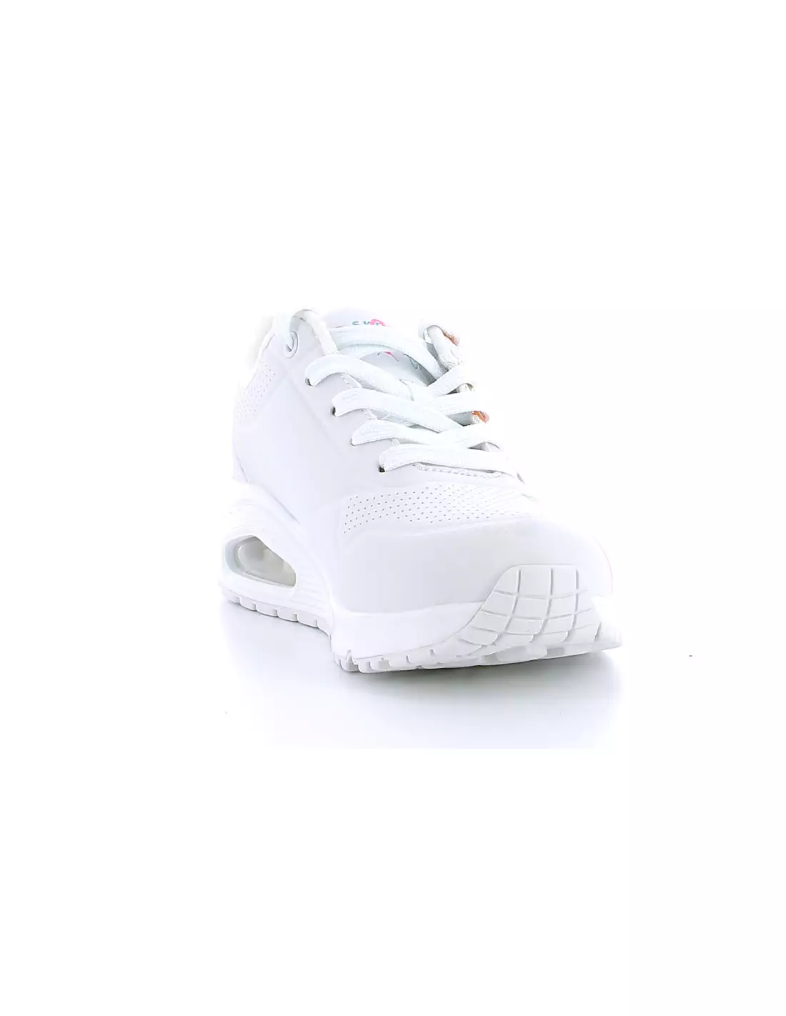 SKECHERS UNO - Baskets WHITEANDMULTIHEARTPRINTDURALEATHER
