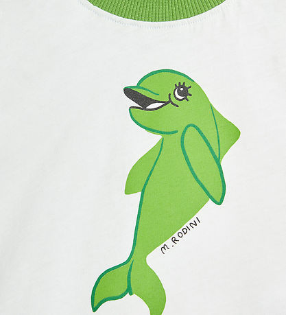 Mini Rodini Gave?ske - Shorts/T-shirt - Dolphin - Hvid/ Grøn