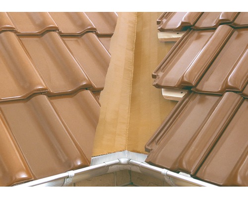 Aluminium groef, dubbelzijdig gelakt, baksteenbruin, 10 m x 600 mm