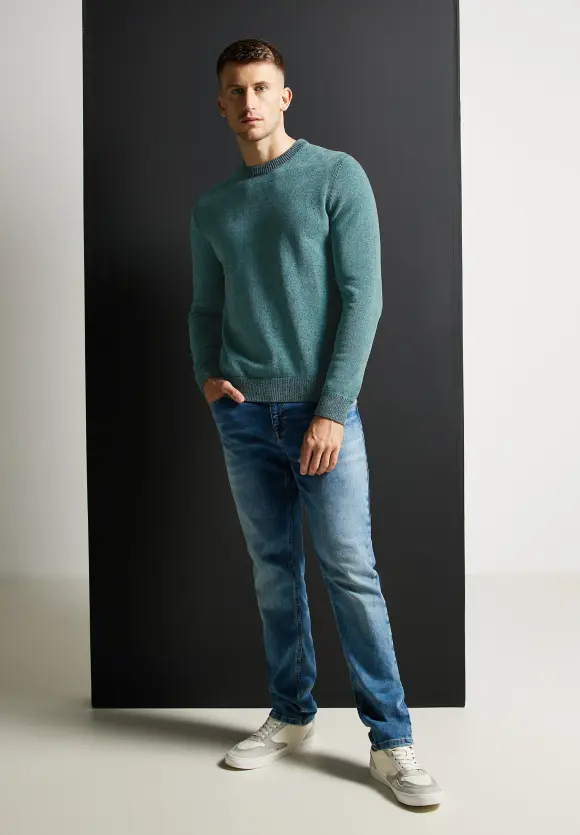 Softer Baumwollpullover - turquoise green