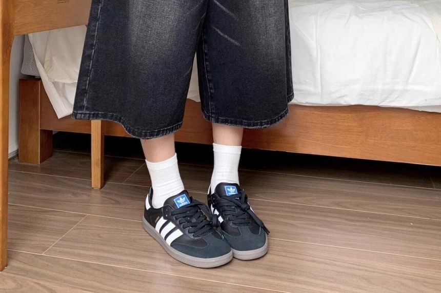 rinkoplan - Low Rise Washed Wide-Leg Denim Jorts
