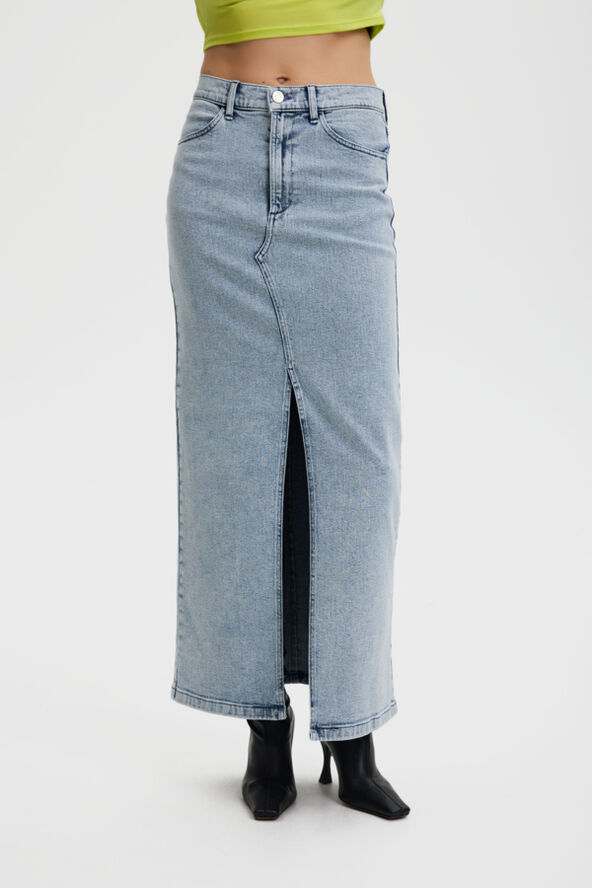 Gestuz SiwGZ HW long skirt Light blue washed