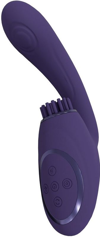 Gen - Triple Motor G-Spot Vibrator with Pulse Wave and Vibrating Bristles - Purple