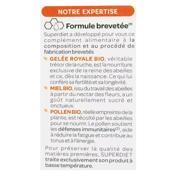 SuperDiet Geleia Real Orgânica 3000mg 20 ampolas