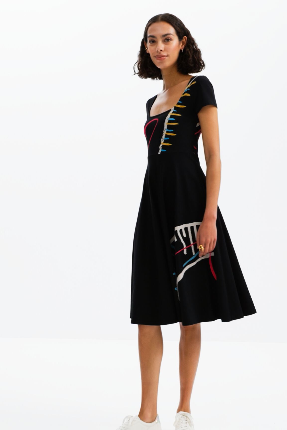 Robe évasée maille arty