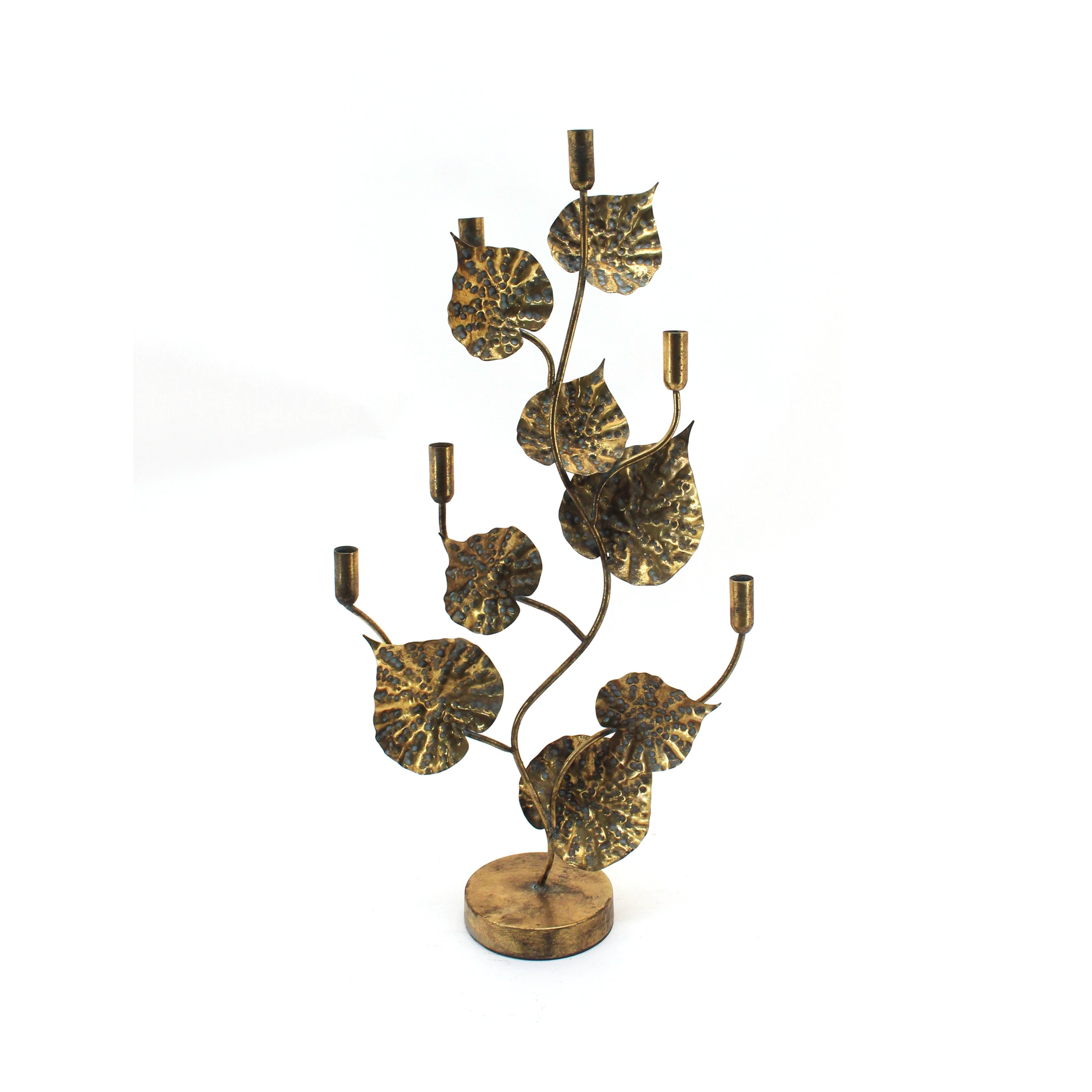 Kerzenhalter 'Dalvano', gold, H 77 cm, B 39,5 cm, L 15 cm von fischer's lagerhaus