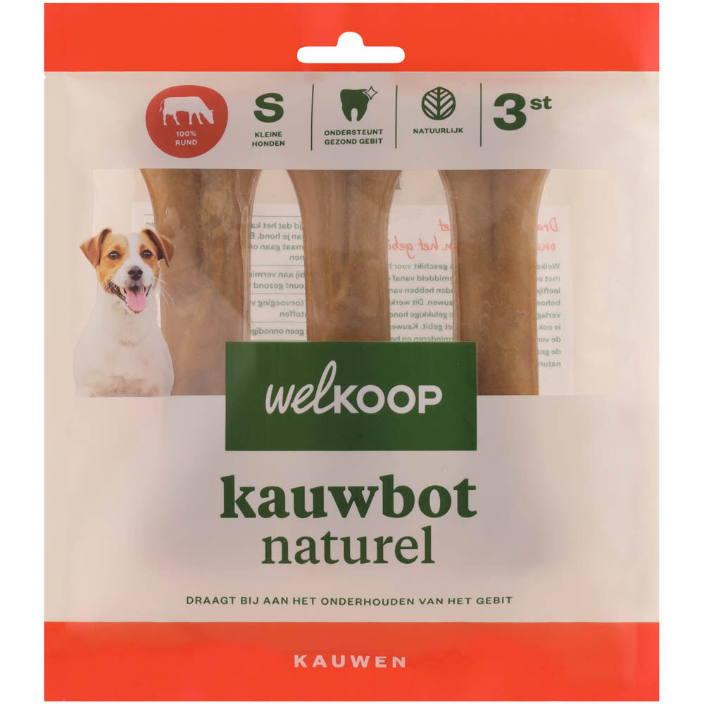 Welkoop - Kauwbot - Naturel - 3 Stuks - rund - S
